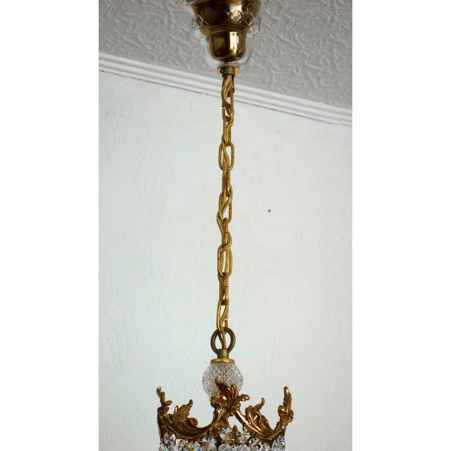 Brass Lead and Crystal Chandelier from Palwa, 1970s For Sale - Image 11 of 15