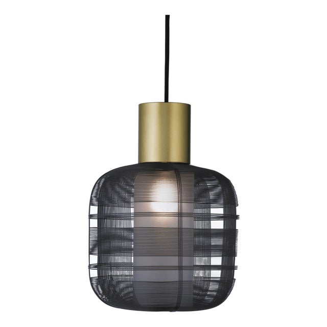 Galvanized Iron Wire Pendant, Dark Grey - Stout by Schema for Oggetti For Sale