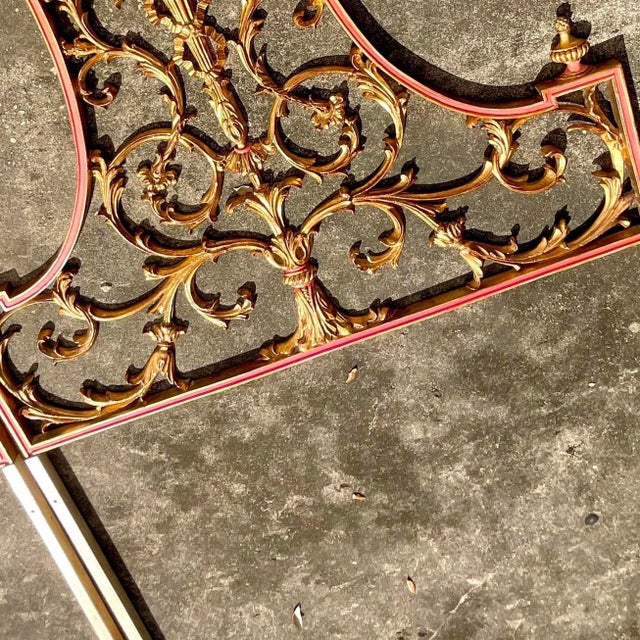 Vintage Regency Italian Palladio Gilt Twin Metal Headboards. - a Pair For Sale - Image 10 of 12