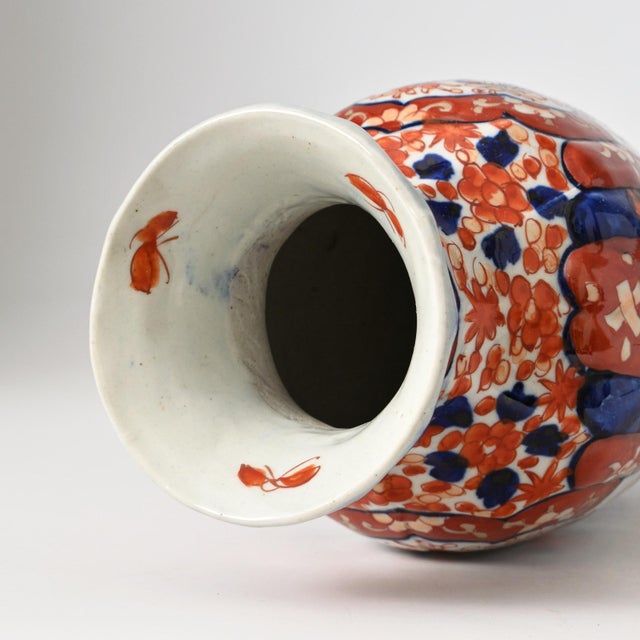 Blue Antique Japanese Imari Porcelain Vase, 1890s For Sale - Image 8 of 11