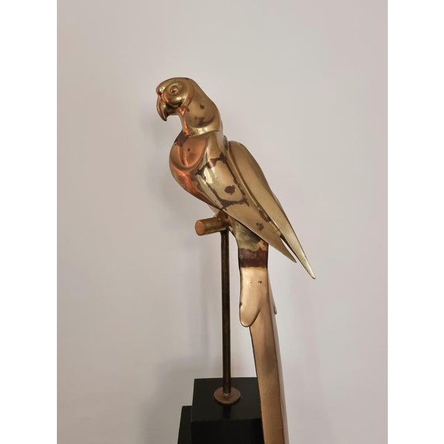 Hollywood Regency Brass Parrot Sculpture, 1970s For Sale - Image 13 of 18