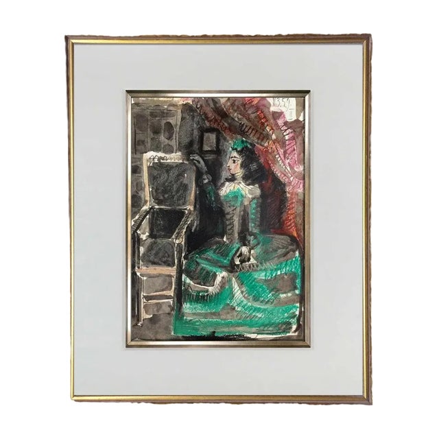 Pablo Picasso, Jacqueline in Green Dress from Toros y Toreros, Original Lithograph, 1961 For Sale