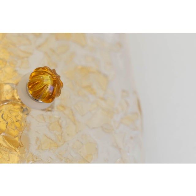 Gold Clear and Golden Murano Glass Flush Mount with Brass Base from Sylcom Lighting, 1990s For Sale - Image 8 of 18