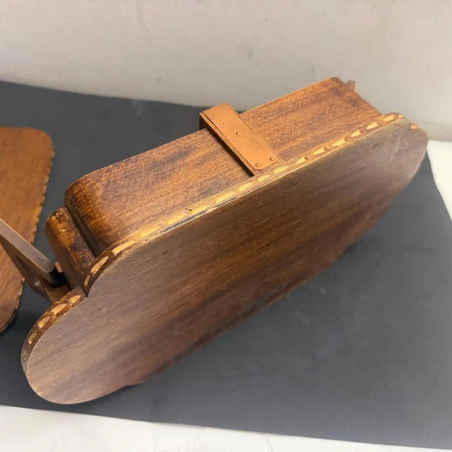 Art Deco 1930s Art Deco Hand-Carved Oak, Maple Wood and Brass Huge French Box For Sale - Image 3 of 15