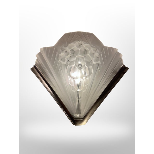 Art Deco Wall Sconces in Nickel-Plated Bronze from Petitot, 1930, Set of 2 For Sale - Image 12 of 18