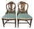 Mid 20th Century Classic Hepplewhite Style Shield Back Side Dining Chairs With Green Velvet and Trim Upholstery, Set of 4 For Sale