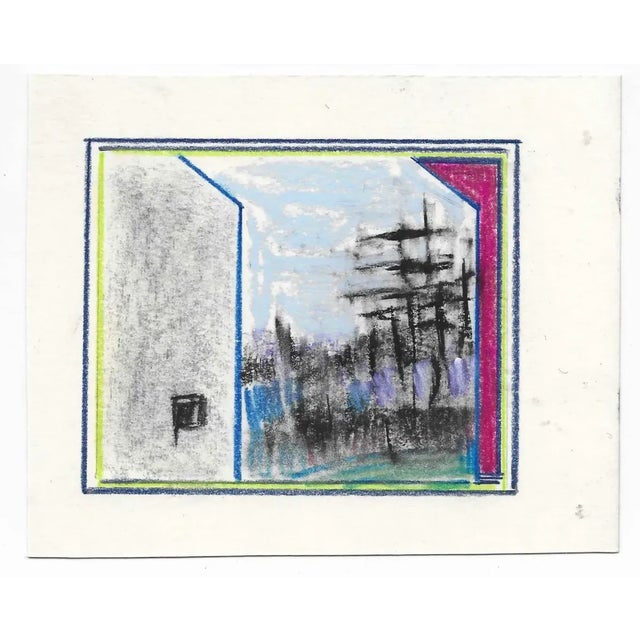 Abstracted landscape pastel on paper from New York painter Charles Dudley's 1996 sketchbook. Signed on the back. Combined...