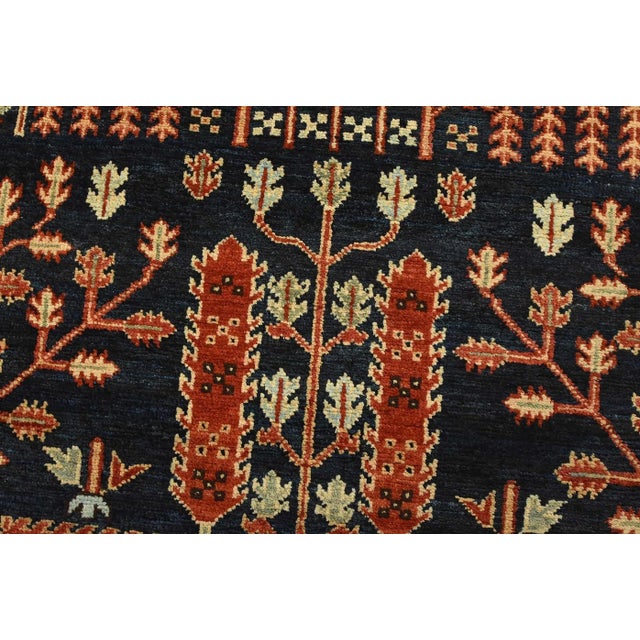 Tabriz Ziegler Runner 4′ X 8’6” Blue Wool Traditional Hand-Knotted Oriental Rug For Sale - Image 4 of 12