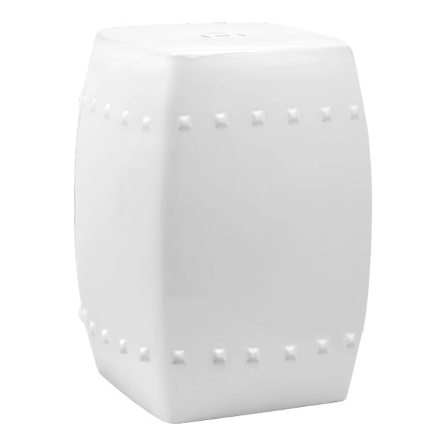 Jasmine Garden Stool in White For Sale
