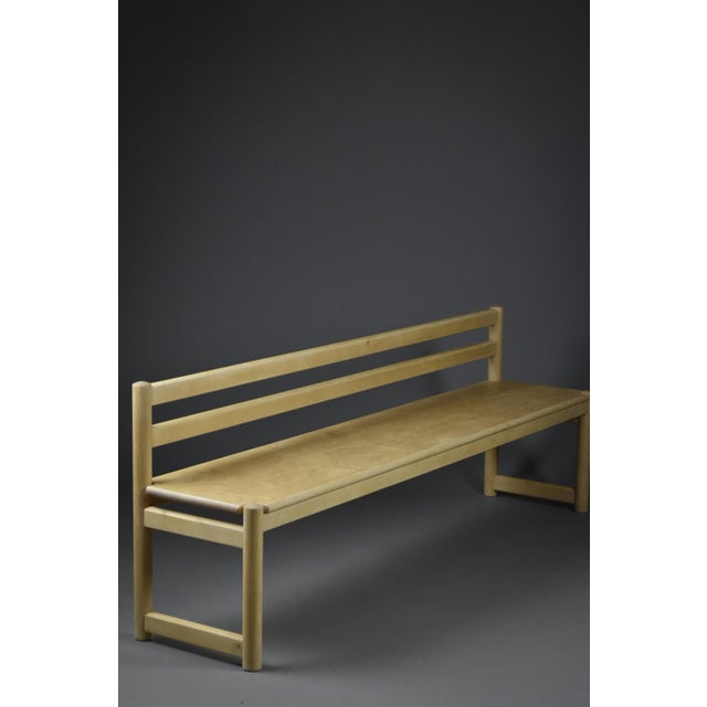 Midcentury Modern Scandinavian School Bench in Birchwood, 1970s For Sale - Image 4 of 12