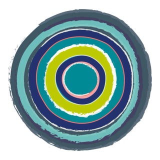 "Circles in Chartreuse" Contemporary Geometric Fine Art Print by Melinda Cox 24" X 24" For Sale