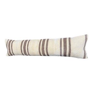 Turkish Hemp Pillow Cushion Natural Beige Brown Cushion Cover 12x46 For Sale