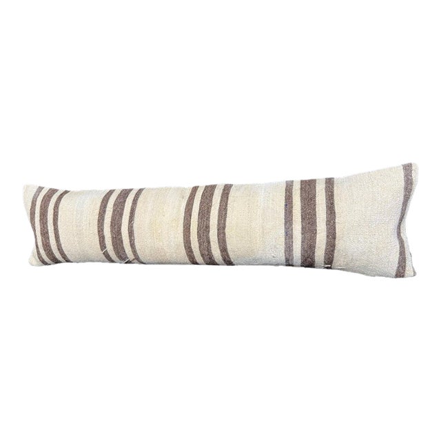 Turkish Hemp Pillow Cushion Natural Beige Brown Cushion Cover 12x46 For Sale
