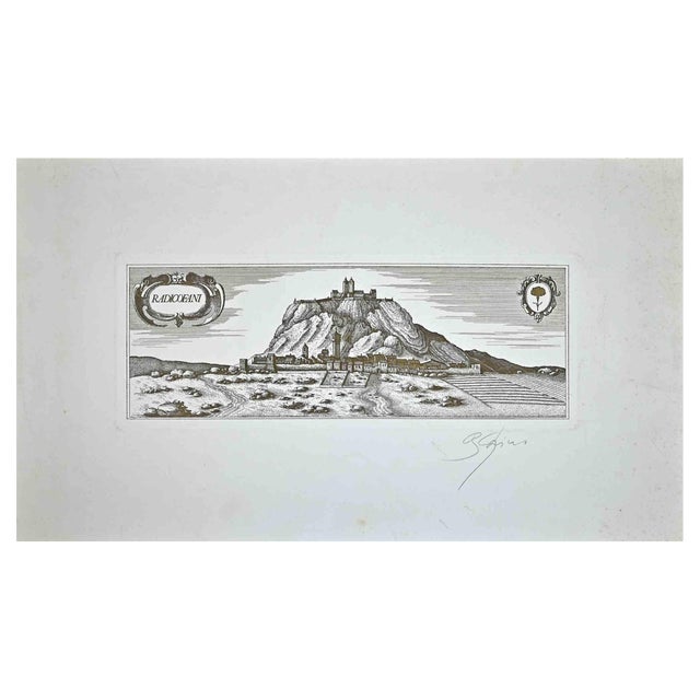 Bettino Craxi, Radicofani, Etching, 1980s For Sale