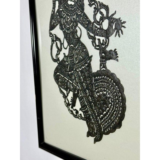 Vintage 1950s Hand-Cut Thai Siam Dancer Framed Artwork (Nang Yai Style) For Sale - Image 10 of 10