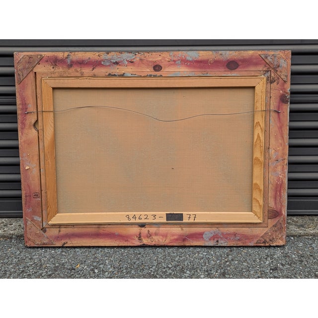 Wood Late 19th to Early 20th Century Continental Pastoral Landscape, Signed Oil on Canvas, Carved Giltwood Frame For Sale - Image 7 of 9