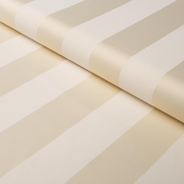Schumacher Schumacher Roosevelt Awning Stripe Fabric In Ivory For Sale - Image 4 of 5