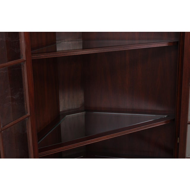 Wood Pair Henkel Harris Chippendale Mahogany Corner Cabinets For Sale - Image 7 of 18