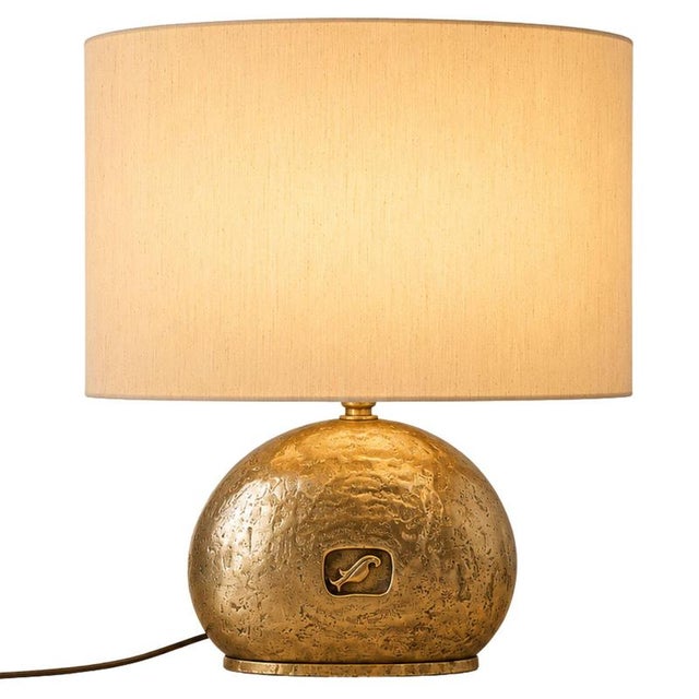 Large Italian Lamp in Cast Brass, 1970s For Sale - Image 9 of 9