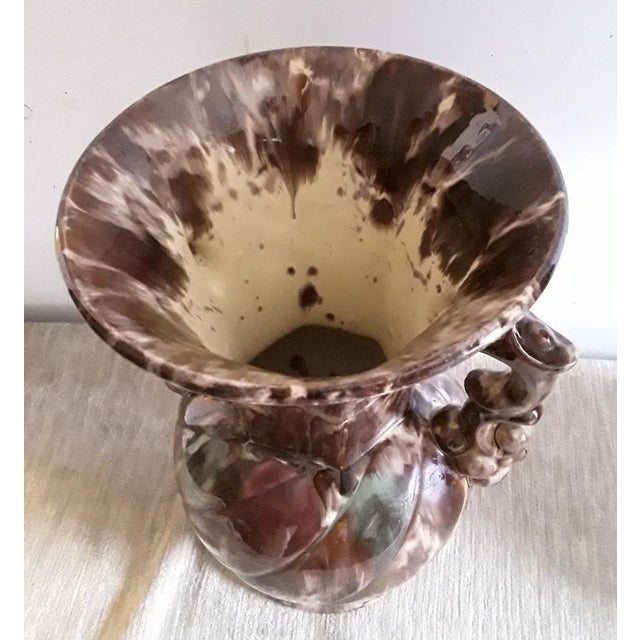 1950s Mid-Century German Ceramic Vase with 2 Handles, 1950s For Sale - Image 5 of 7