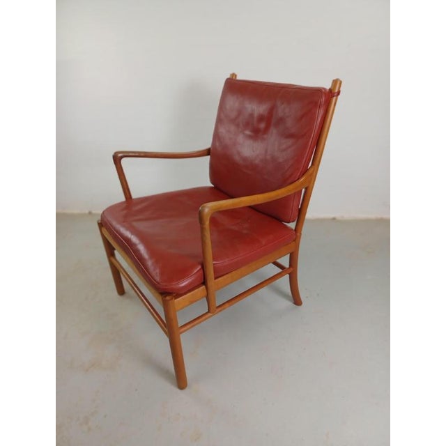 Fully Restored Colonial Chair in Cherry by Ole Wanscher for P. Jeppesen, 1970s For Sale - Image 3 of 16