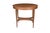1930s Antique English Hepplewhite Carved Bellflower Mahogany Caned Oval Side Table For Sale - Image 5 of 12