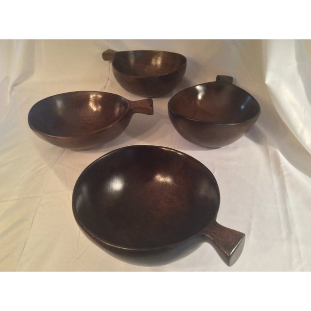 David Auld Mid Century Hand Carved Bowls - Set of 4 For Sale - Image 12 of 13