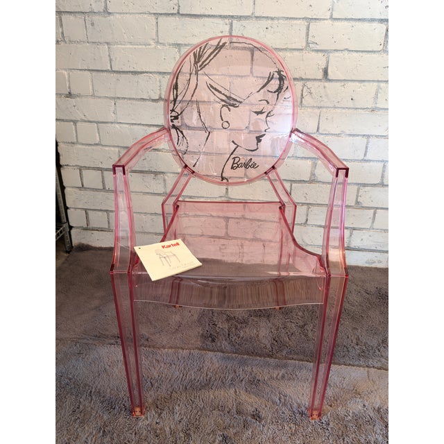 Plastic Kartell Louis Ghost Chair Barbie Edition Pink Transparent Philippe Starck Designer Rare For Sale - Image 7 of 12