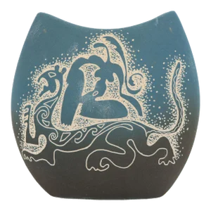 Vintage Ceramic Vase With Abstract Female Figure