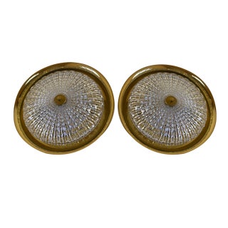 Orrefors Brass Wall Lamps by Fagerlund for Lyfa, 1960s, Set of 2 For Sale
