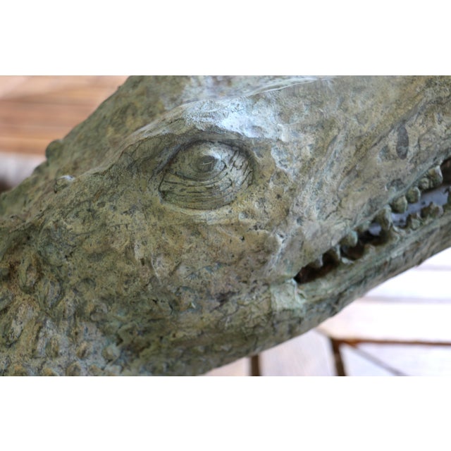 Bronze Vintage Bronze Crocodile Garden Fountain Sculpture, Circa 1970s For Sale - Image 8 of 18