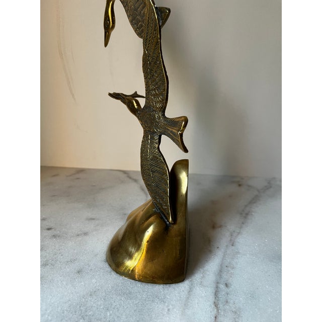 Mid Century Modern Brass Birds Seagull Sculpture For Sale - Image 12 of 12