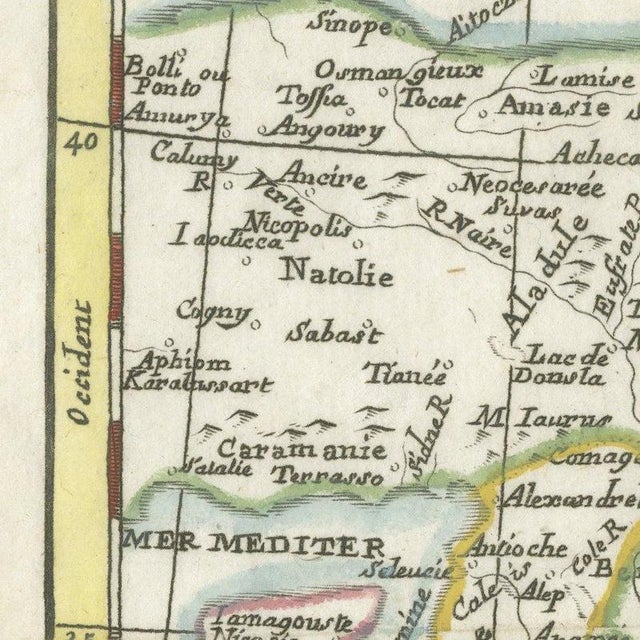 Beige Antique Map of Turkey in Asia, Armenia and Mesopotamia, 1760 For Sale - Image 8 of 12