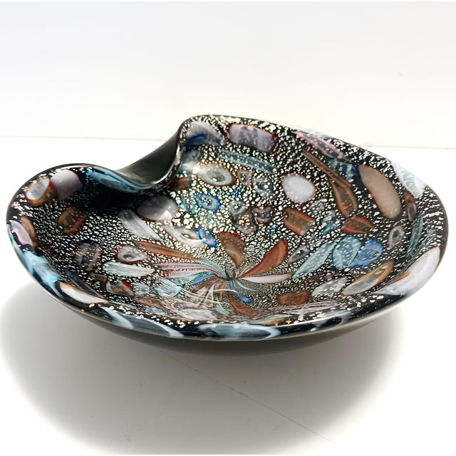 Black Murano Glass Tutti Frutti Ashtray attributed to Avem, 1960s For Sale - Image 7 of 15