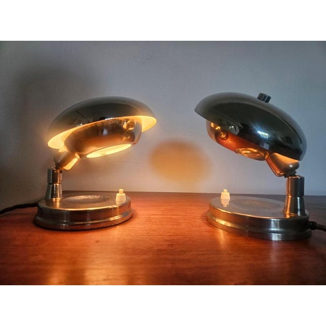 Art Deco Bauhaus Chrome Table Lamps by Franta Anyz, 1930s, Set of 2 For Sale - Image 13 of 16