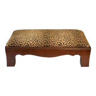 Vintage Leopard Print Footstool For Sale