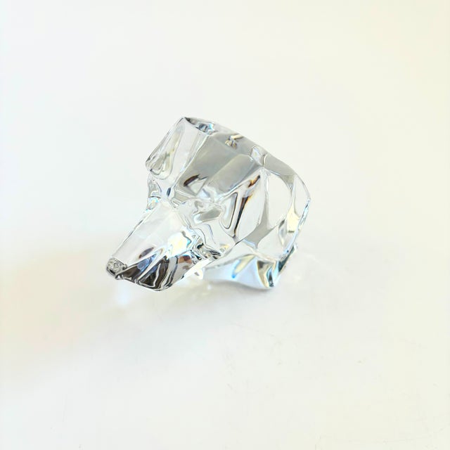 Postmodern Crystal Dog Head Paperweight by Jg Durand, France For Sale - Image 3 of 9
