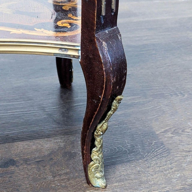 Antique Marquetry Inlay Side Table With Drawer For Sale - Image 11 of 11