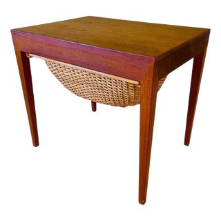 Vintage Danish Teak Sewing Table by Severin Hansen Jr. for Haslev Møbelfabrik, 1960s For Sale