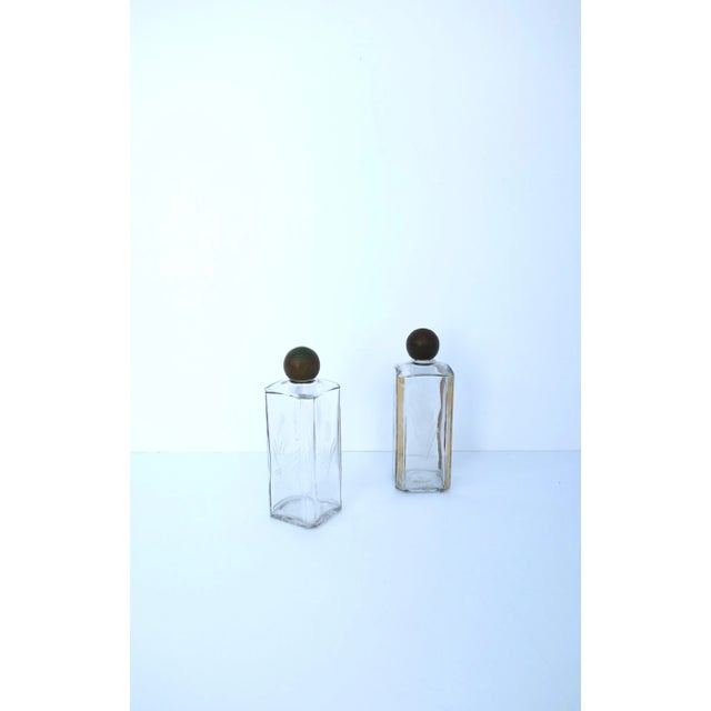 Art Deco French Art Deco Glass Bottles From Paris, Pair For Sale - Image 3 of 11