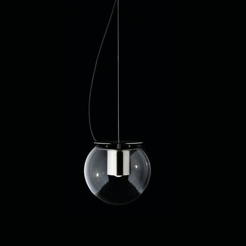 Contemporary Nickel Globe Pendant Lamps by Joe Colombo for Oluce, Set of 2 For Sale - Image 3 of 7