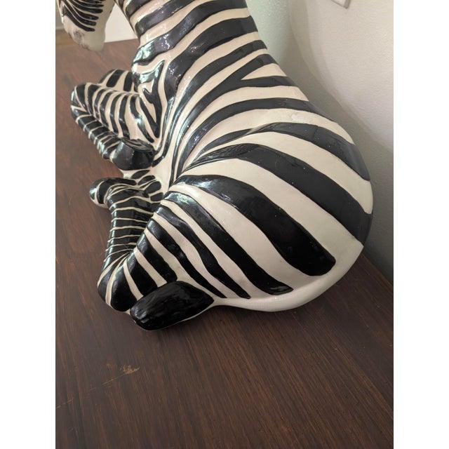 1980s Vintage Pina Black & White Zebra Sculpture For Sale - Image 5 of 13