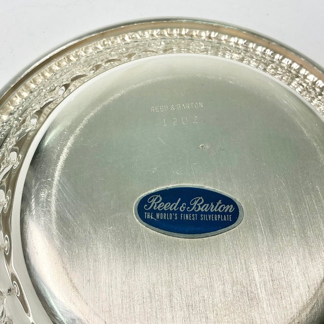 Mid-Century Baroque Hollywood Regency Reed & Barton Silverplate Wine Coaster For Sale - Image 6 of 8