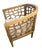2000 - 2009 Mid-Century Modern Organic Lattice Teak Barrel Chair With Linen Cushion For Sale - Image 5 of 12