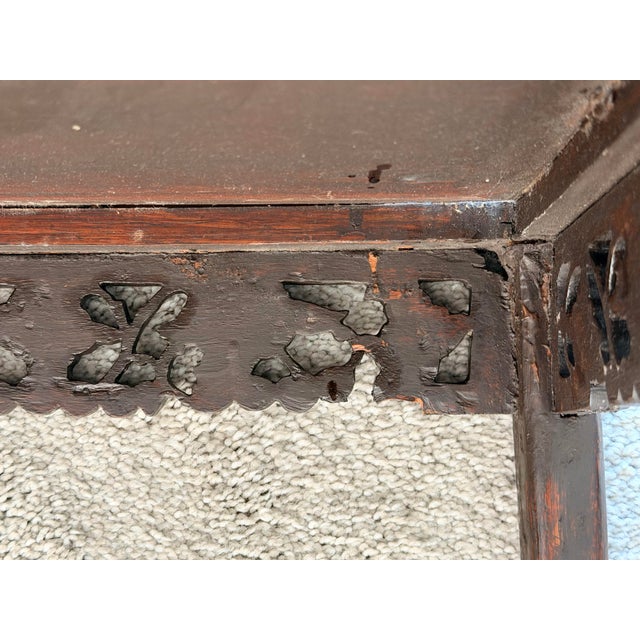 Small Chinese Hardwood Table With Hand Carved Apron. For Sale - Image 10 of 14