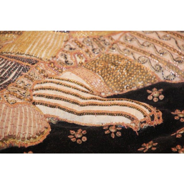 Vintage Burmese Kalaga Tapestry Pillow Cover Warrior and Horses 1950s For Sale - Image 12 of 13