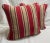 Red Pair of Pillow Covers Made of a Vintage French Ticking Fabric Fragment For Sale - Image 8 of 8