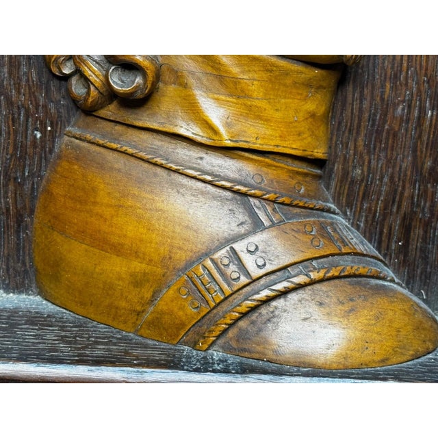 Antique Wall Sculpture Portrait Colonel Sir Edward Massey, Governor of Gloucester 1642 Carved in the Manner of Sir George Gilbert Scott For Sale - Image 4 of 18