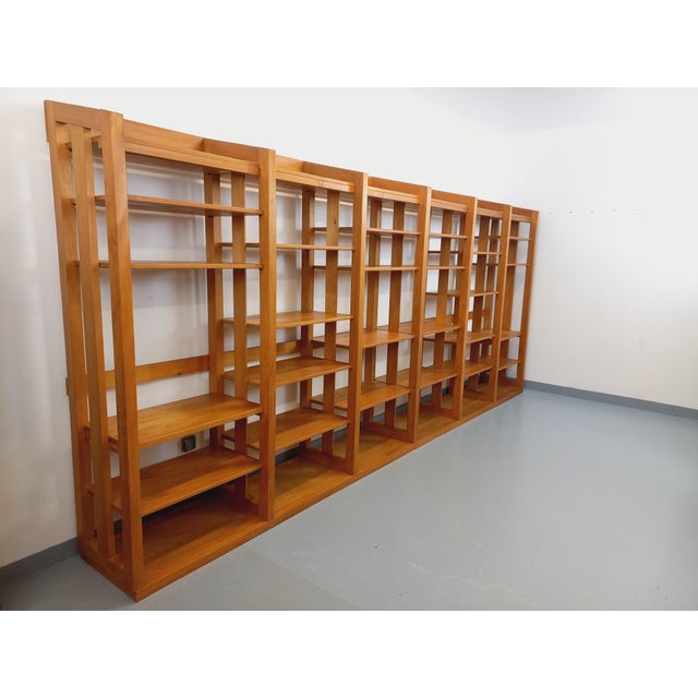 Large Modular Bookcase with Pine Shelves, 1970s, Set of 6 For Sale - Image 10 of 18