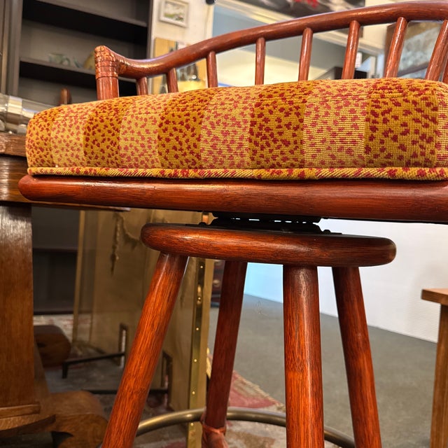 McGuire Furniture Curved Back Swivel Bar Stools, Pair For Sale - Image 12 of 12